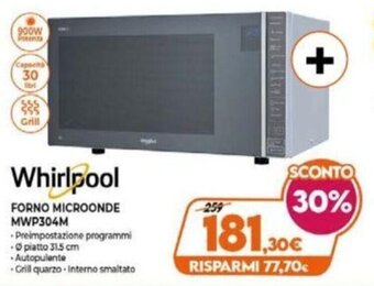 Expert Whirlpool Forno Microonde MWP304M offerta