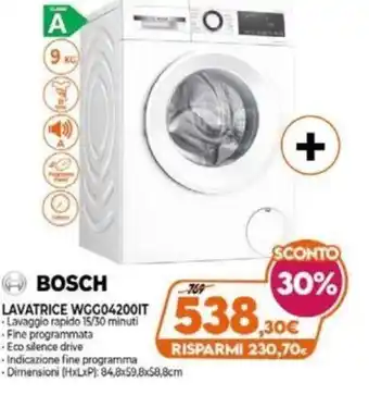 Expert Bosch Lavatrice WGG04200IT offerta