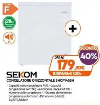 Expert Sekom Congelatore Orizzontale SHCP145SH offerta