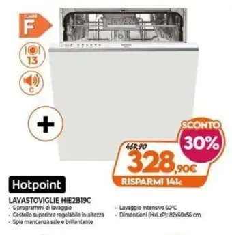 Expert Hotpoint Lavastoviglie HIE2B19C offerta