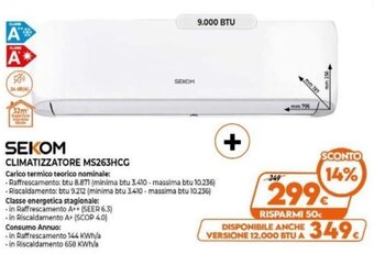 Expert Sekom Climatizzatore MS263HCG offerta