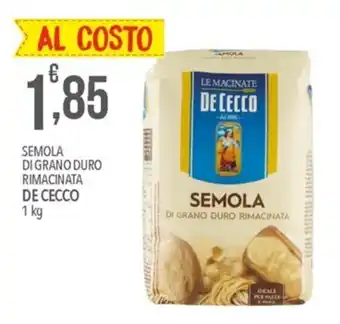 Bennet De Cecco Semola di Grano Duro Rimacinata 1 kg offerta