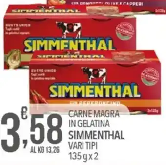Bennet Simmenthal Carne Magra in Gelatina 135 g x 2 offerta