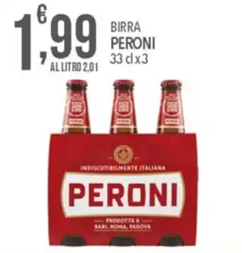 Bennet Peroni Birra 33 cl x 3 offerta
