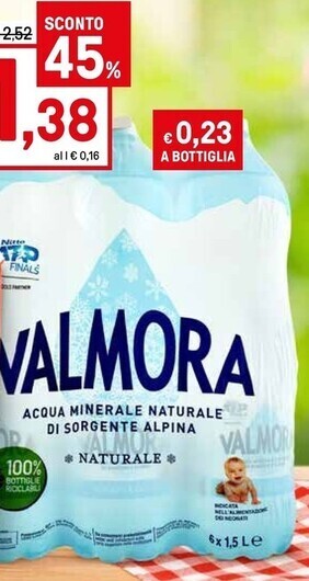 Iper La Grande Valmora acqua minerale naturale offerta