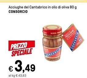 Iper La Grande Consorcio acciughe del cantabrico in olio di oliva offerta