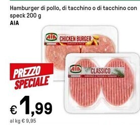 Iper La Grande Aia hamburger di pollo offerta