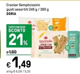 Iper La Grande Doria cracker semplicissimi offerta