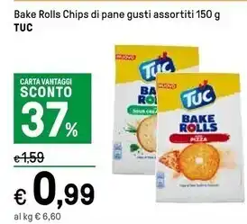 Iper La Grande Tuc bake rolls chips di pane offerta