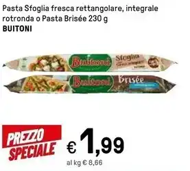 Iper La Grande Buitoni pasta sfoglia fresca rettangolare offerta