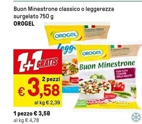Iper La Grande Orogel buon minestrone classico o leggerezza surgelato offerta