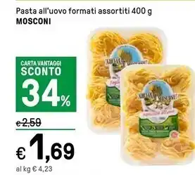 Iper La Grande Mosconi pasta all'uovo offerta