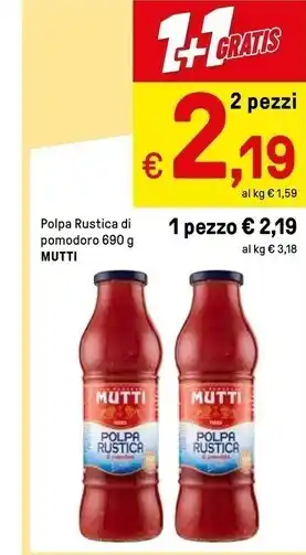 Iper La Grande Mutti polpa rustica di pomodoro offerta