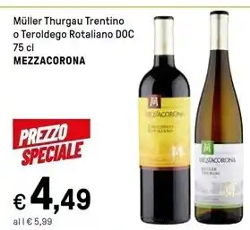 Mezzacorona muller thurgau trentino o teroldego rotaliano doc