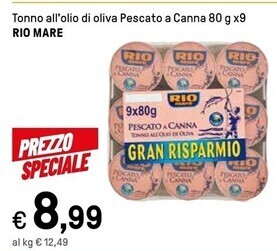 Iper La Grande Rio mare tonno all'olio di oliva pescato a canna offerta