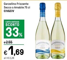 Iper La Grande Civ & civ garzellino frizzante secco o amabile offerta