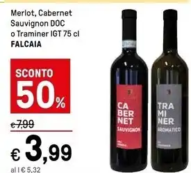 Iper La Grande Falcaia merlot , cabernet sauvignon doc o traminer igt offerta