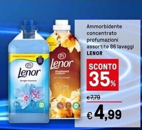 Iper La Grande Lenor ammorbidente concentrato profumazioni assortite 86 lavaggi offerta