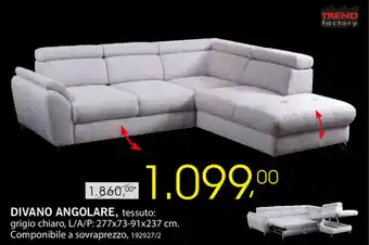 Dipo Arredamenti Trend factory Divano Angolare 277x73-91x237cm offerta