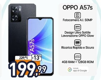 Unieuro Oppo a57s 16,7 cm (6.56) doppia sim android 12 4g usb tipo-c 4 gb 128 gb 5000 mah nero offerta