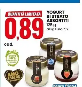 Eurospin Amo essere eccellente yogurt bi strato assortiti offerta