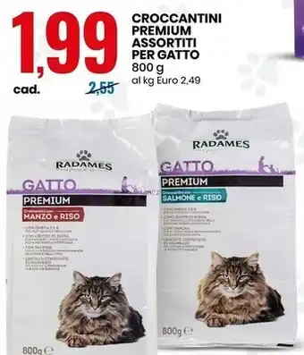 Eurospin Radames croccantini premium assortiti per gatto offerta