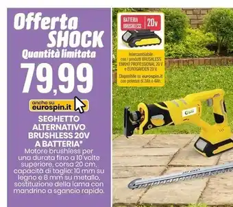 Euro garden seghetto alternativo brushless 20v a batteria