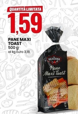 Eurospin Il braciere pane maxi toast offerta