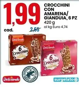 Eurospin Dolciando crocchini con amarena/gianduia, 6 pz offerta