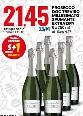 Eurospin Prosecco doc treviso millesimato spumante extra dry offerta