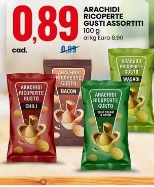 Eurospin Arachidi ricoperte gusti assortiti offerta