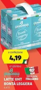 ALDI Granarolo latte uht bonta leggera offerta