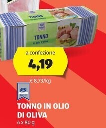 ALDI Almare tonno in olio di oliva offerta