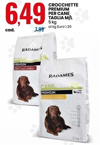 Eurospin Radames crocchette premium per cane taglia m/l offerta