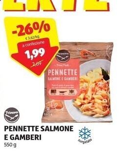 ALDI Primana pennette salmone e gamberi offerta