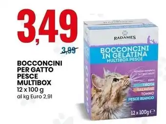 Eurospin Radames bocconcini per gatto pesce multibox offerta