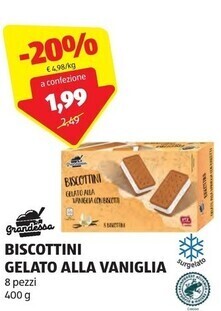 ALDI Grandessa biscottini gelato alla vaniglia offerta