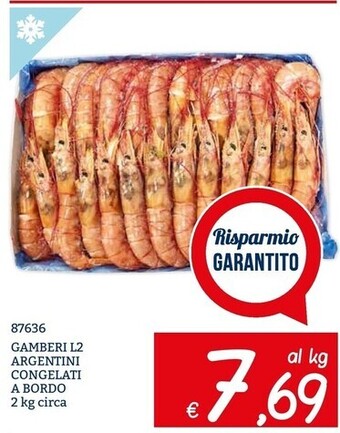 Zona Gamberi l2 argentini congelati a bordo offerta