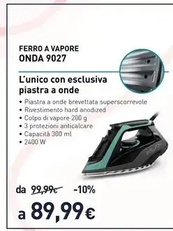 Unieuro Imetec ferro a vapore onda 9027 offerta