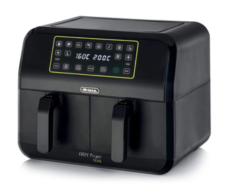 Ariete 4623 airy fryer dual, friggitrice ad aria con doppio cestello, 1700 w, capacità 8l, 3 funzioni di cottura, pannello di