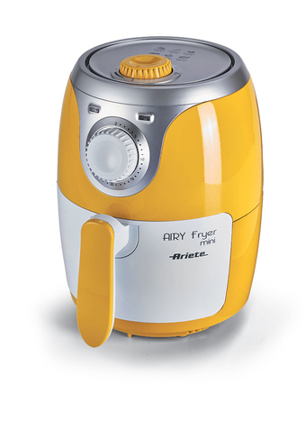 Unieuro Ariete 4615 airy fryer mini, friggitrice ad aria, 1000 watt, 2 litri, max temperatura 200° c, ricettario, bianco/giallo offerta
