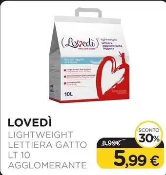 Arcaplanet Lovedi - lightweight lettiera gatto lt.10 agglomerante offerta