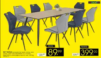 Dipo Arredamenti Maxxim Set Tavolo 160-240x76x90cm offerta