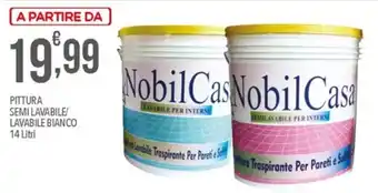 Nobil Casa Pittura semi lavabile/Lavabile Bianco 14 litri