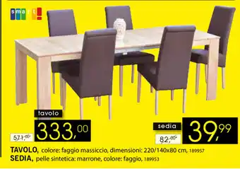 Dipo Arredamenti Smart Tavolo 220/140x80cm offerta