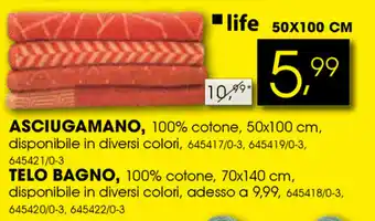 Asciugamano 50x100cm, Telo Bagno 70x140cm