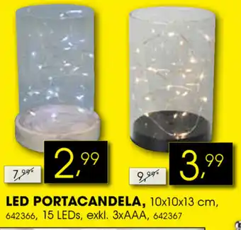 LED Portacandela 10x10x13cm