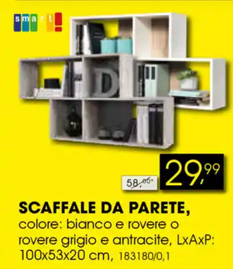 Smart Scaffale da Parete 100x53x20cm