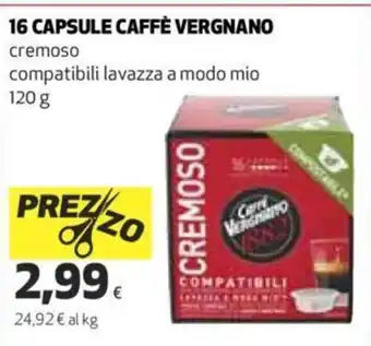 Ipercoop 16 Capsule Caffè Vergnano 120 g offerta