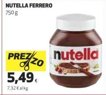 Ipercoop Nutella Ferrero 750 g offerta